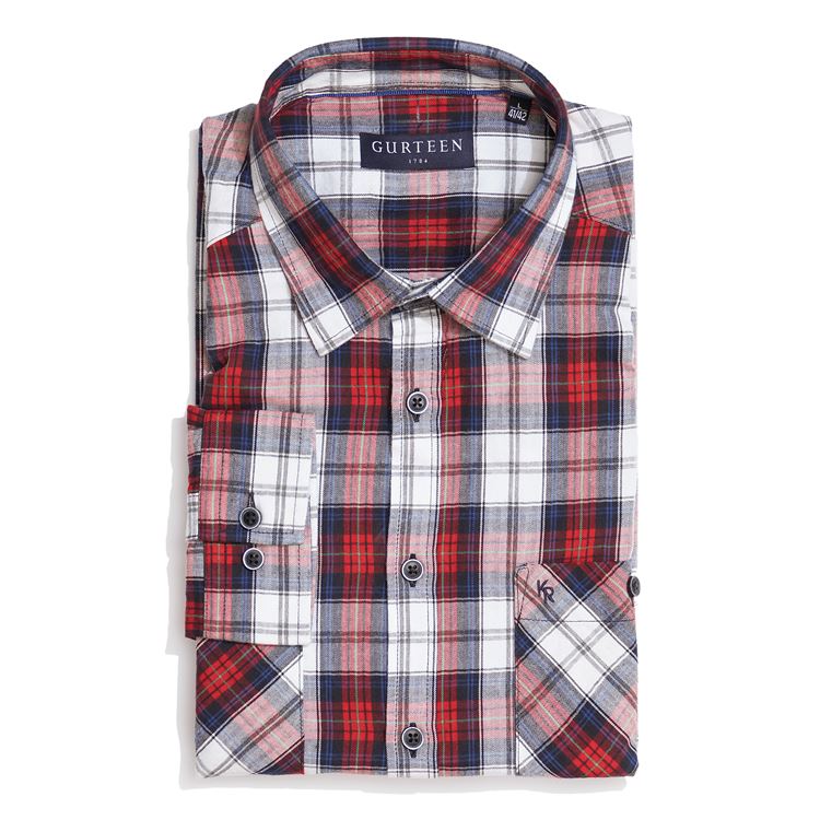 Heywood Salmon Cotton Check Shirt