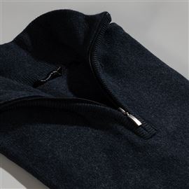 Thirsk Navy Zip Neck Jumper