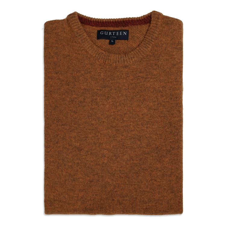 Kelso Gold Pure Wool Crew Neck Sweater