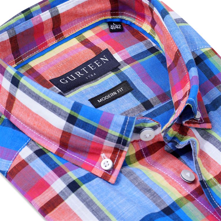 Wentworth Red Check Short Sleeved Cotton Shirt