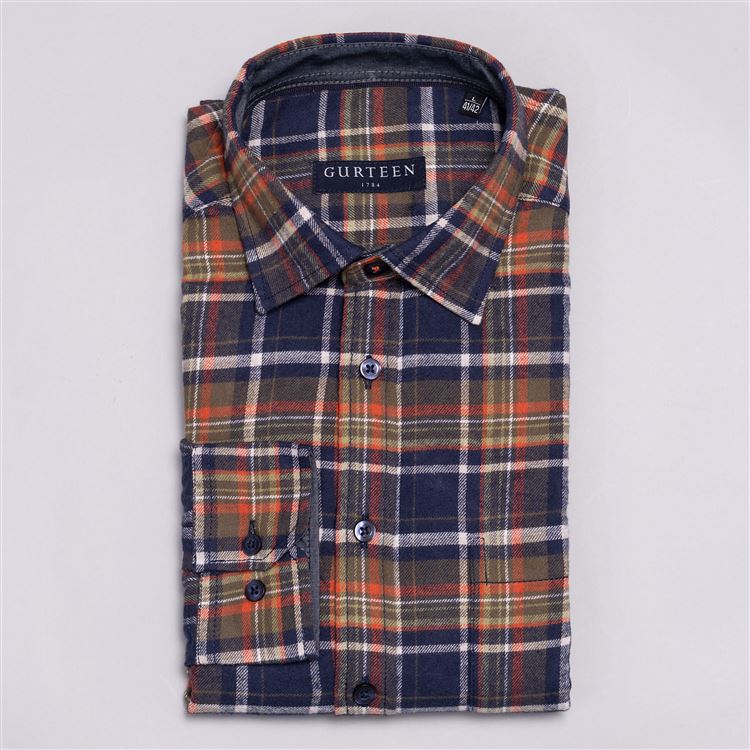 Rutland Olive Cotton Check Shirt