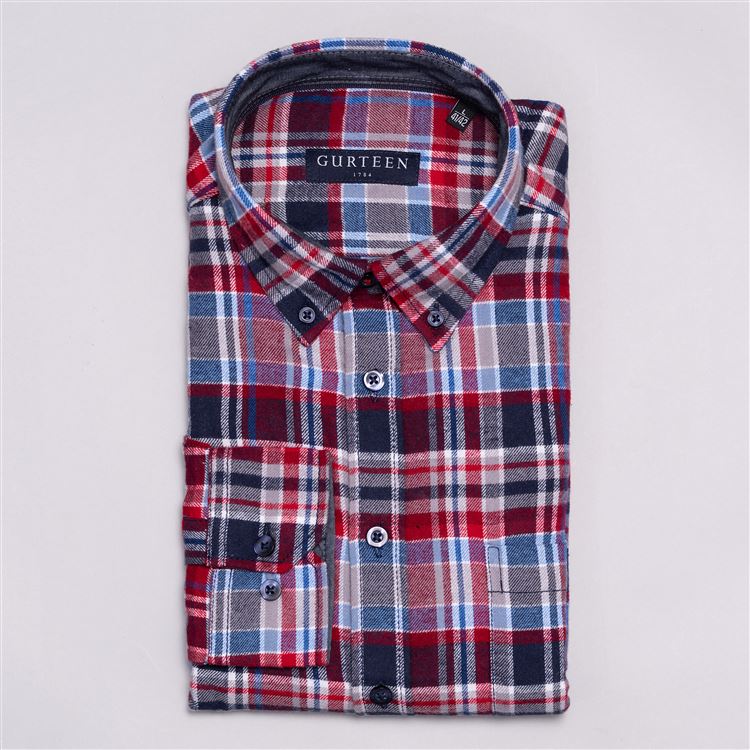Rutland Salmon Cotton Check Shirt