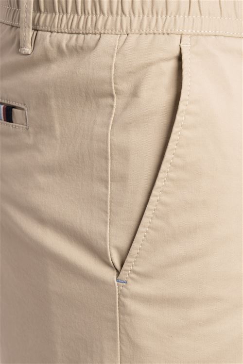 Ridgway Light Stone Elasticated Stretch Cotton Short