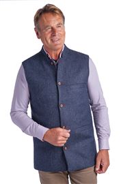 Penley Cobalt Wool Herringbone Sporty Waistcoat