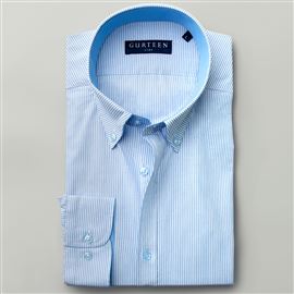Longleat Light Blue Stripe Cotton Shirt