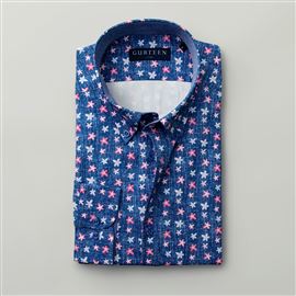 Longleat Blue Star Cotton Shirt