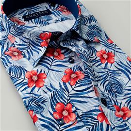 Longleat Blue Flower Cotton Shirt
