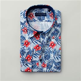 Longleat Blue Flower Cotton Shirt