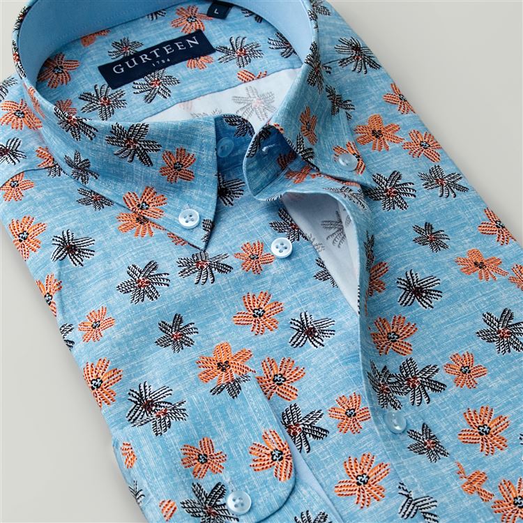 Longleat Light Blue Pattern Shirt
