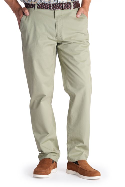 Dedham Spring Stretch Cotton Sage Chino Trouser
