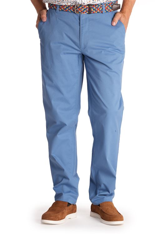 Dedham Spring Stretch Cotton Air Force Blue Chino Trouser