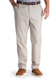 Hatfield Spring Stretch Cotton Light Stone Pick and Pick Chino Trouser