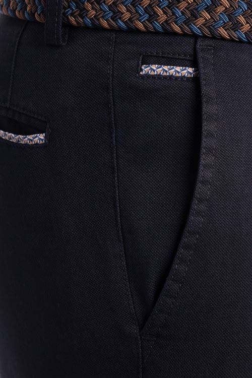 Hatfield Spring Stretch Cotton Navy Pick and Pick Chino Trouser