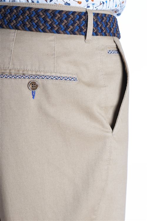 Hatfield Spring Stretch Cotton Camel Pick and Pick Chino Trouser