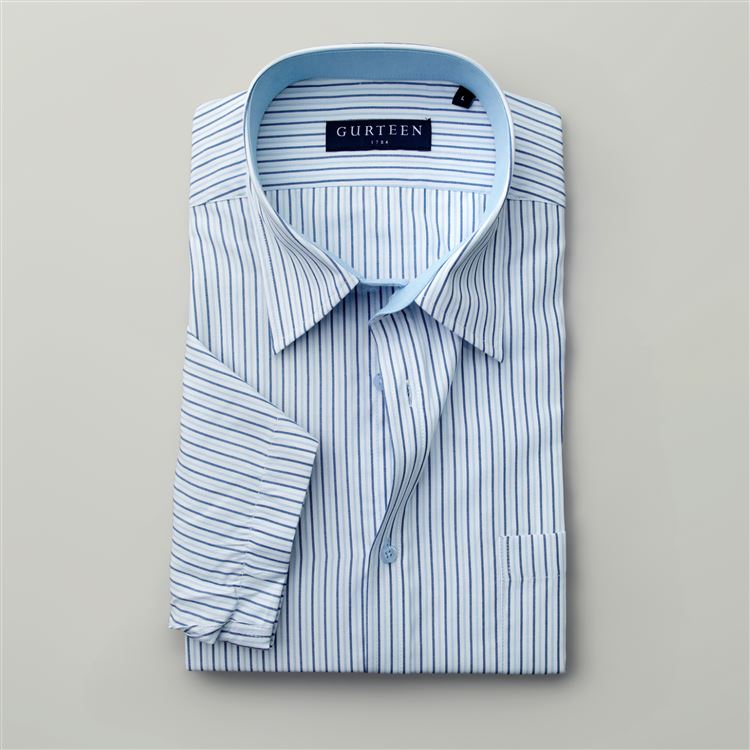 Severn Blue Stripe Poly Cotton Shirt