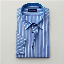 Severn Blue Stripe Poly Cotton Shirt