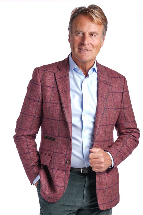 Oakham Cranberry Check Wool Jacket