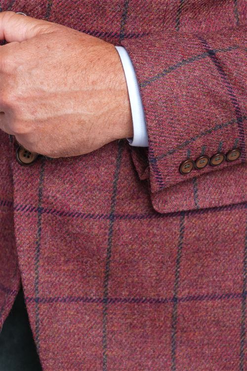 Oakham Cranberry Check Wool Jacket
