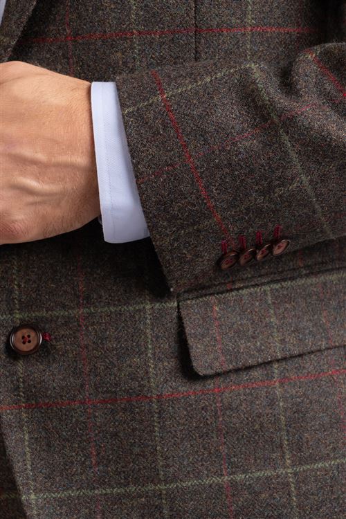Whitburn Burgundy Check Tweed Jacket