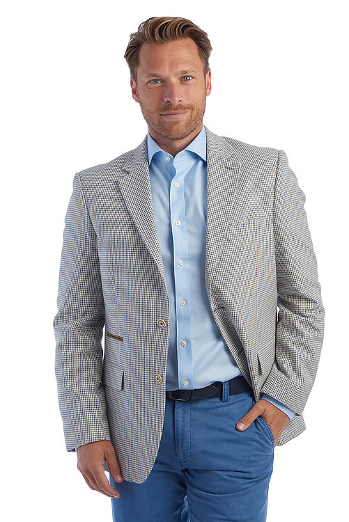 Trim Suede Check Jacket
