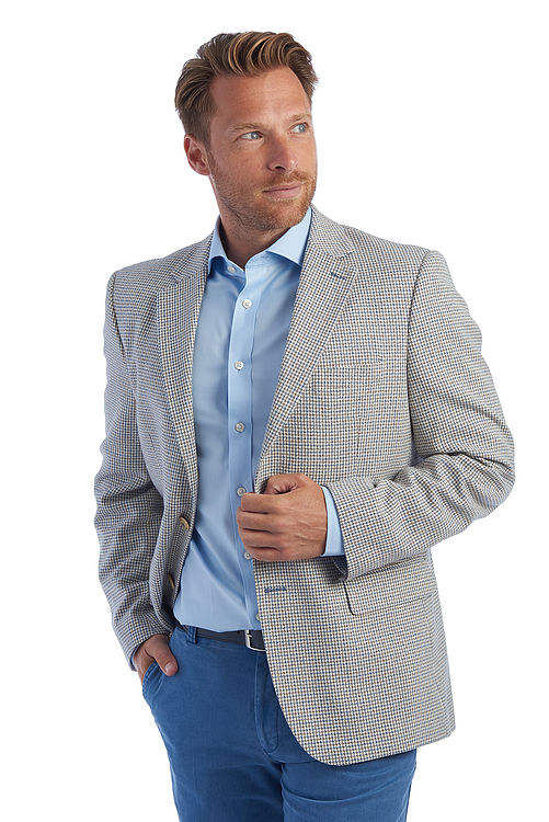 Trim Suede Check Jacket