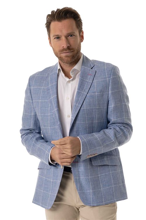 Marlborough Sky Linen Overcheck Jacket