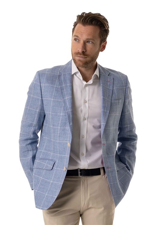 Marlborough Sky Linen Overcheck Jacket