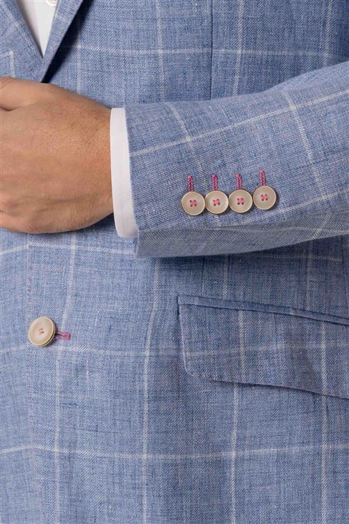 Marlborough Sky Linen Overcheck Jacket