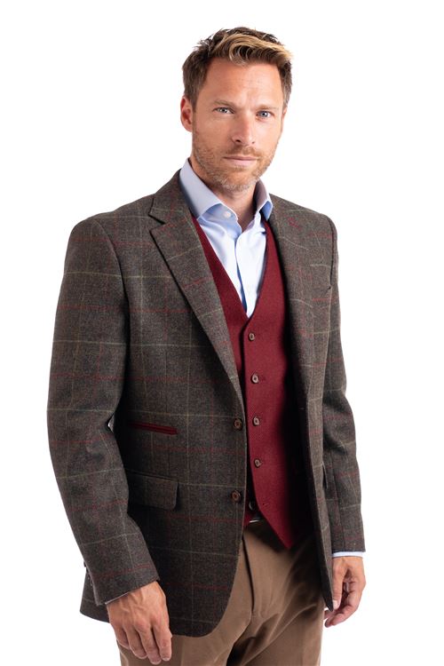 Ross Burgundy Wool Waistcoat
