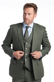 Tiverton Olive Linen Waistcoat