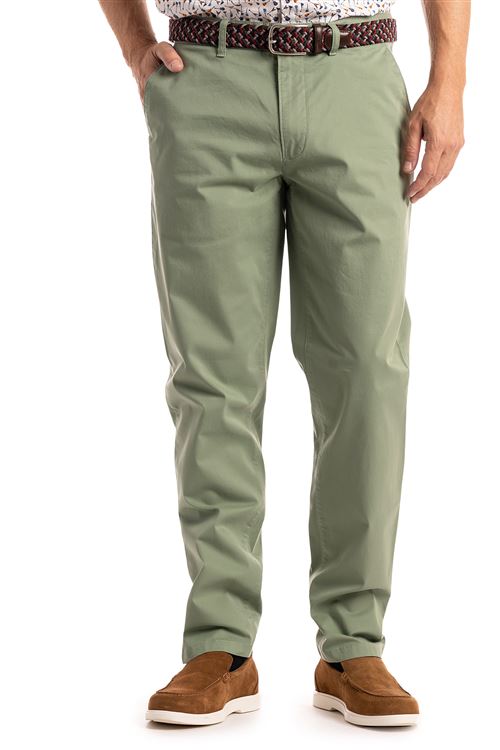 Devon Stretch Olive Green Cotton Chino