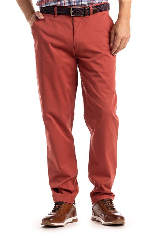 Devon Stretch Burnt Orange Cotton Chino
