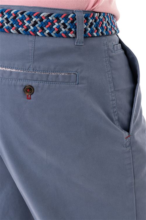 Cromer Stretch Blue Cotton Chino