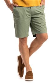 Lymington Stretch Olive Green Cotton Chino Short