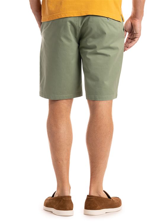 Lymington Stretch Olive Green Cotton Chino Short