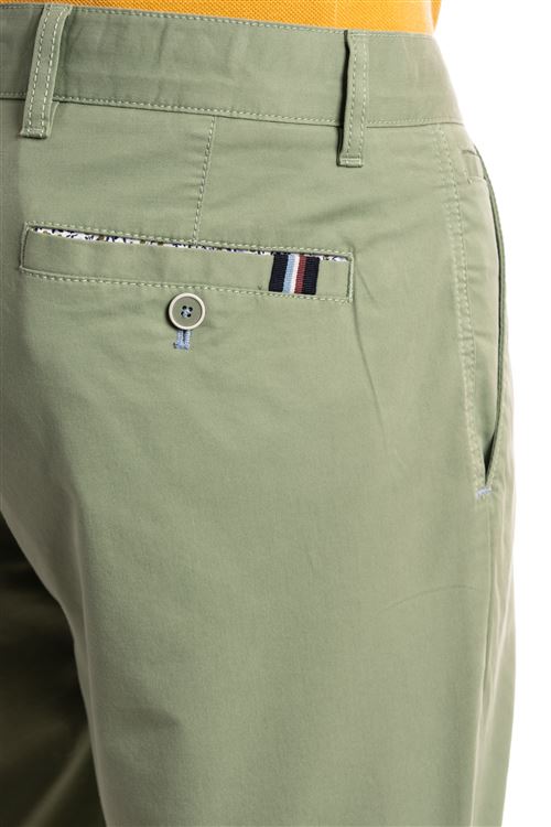 Lymington Stretch Olive Green Cotton Chino Short