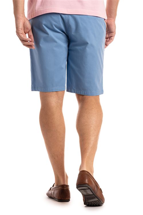 Lymington Stretch Blue Cotton Chino Short